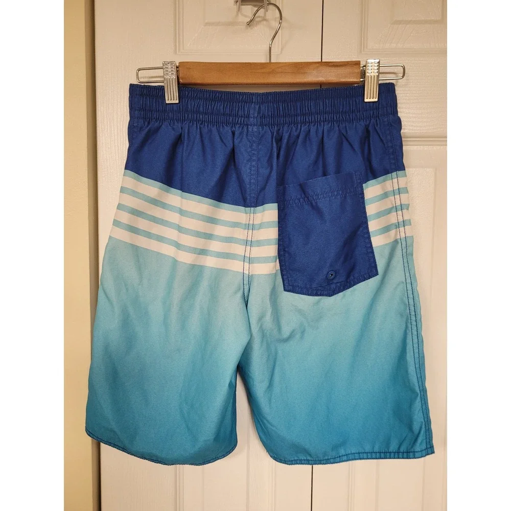 Old Navy Boys Blue Ombre‎ Striped Swim Trunks/Board Shorts Size XL 14-16